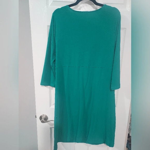 NWOT J. Crew Factory Green Cowl Neck 3/4 Sleeve Dress in Size XL - Picture 7 of 8